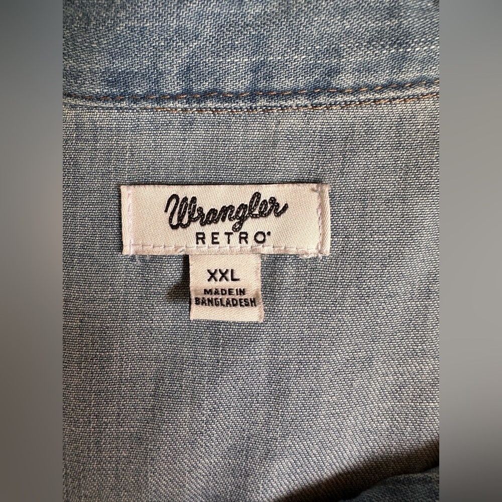 Wrangler Women's Rodeo Poster Light Denim Long Sleeve Size XXL - Picture 7 of 14